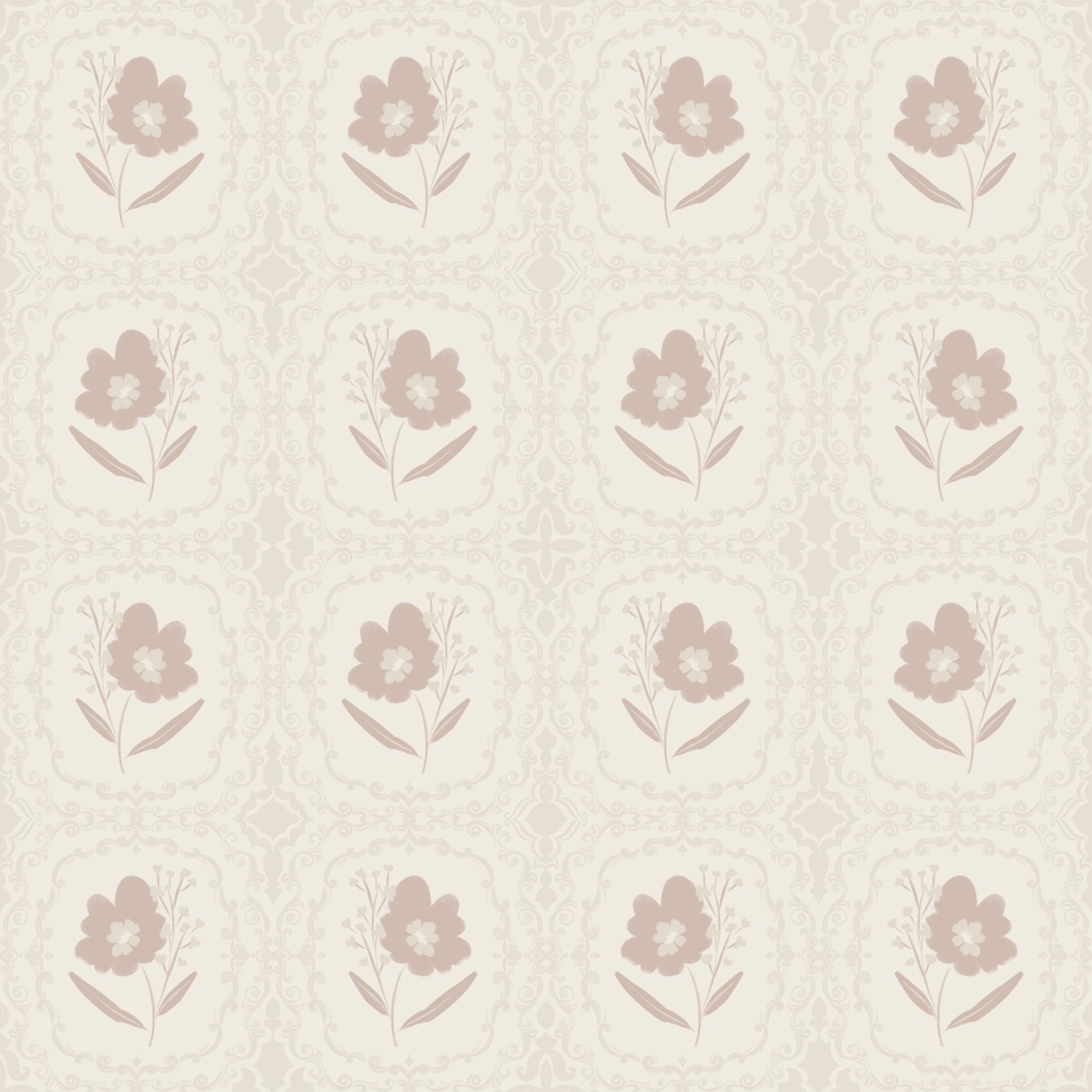 Subtle Floral Serenity Wallpaper⁠