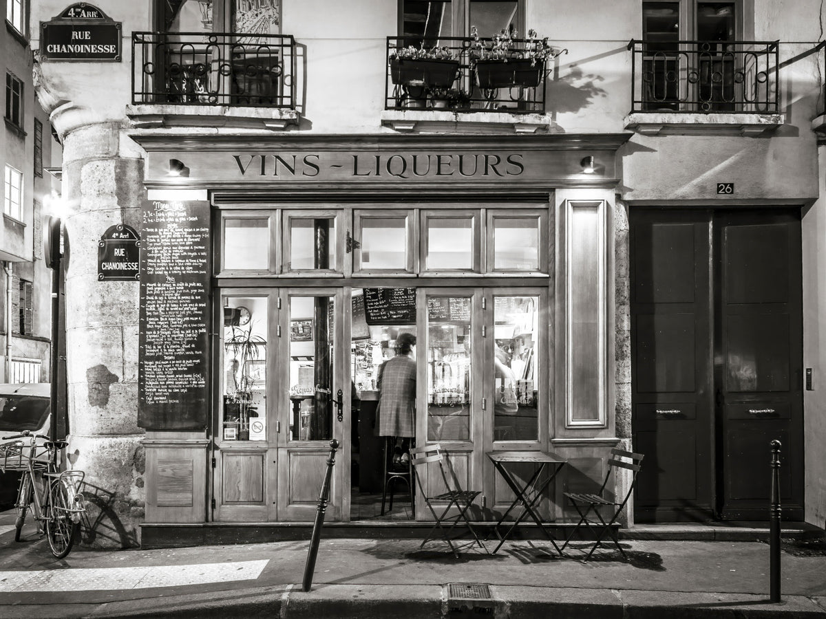 Vins-Liqueurs: A Parisian Noir Wallpaper Wall Mural