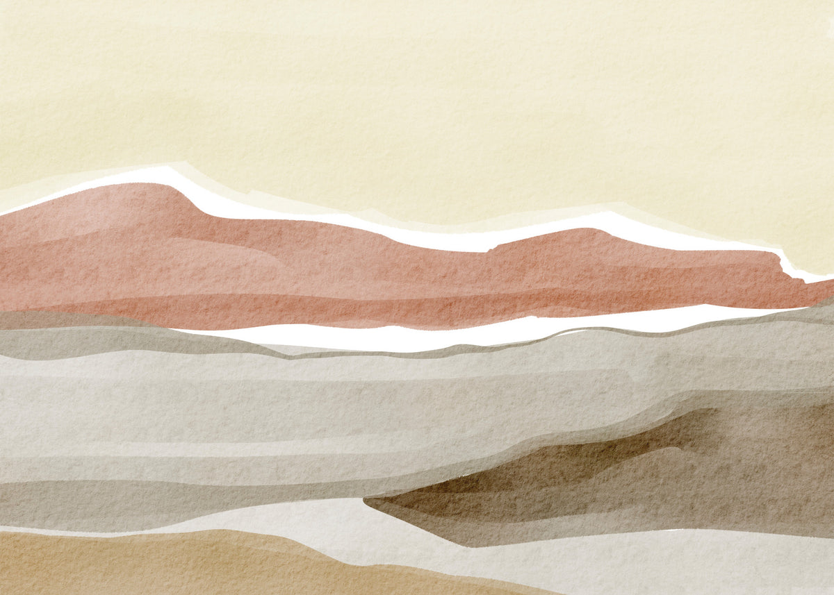 Muted Desert Vista Wall Mural in your room — zoomed