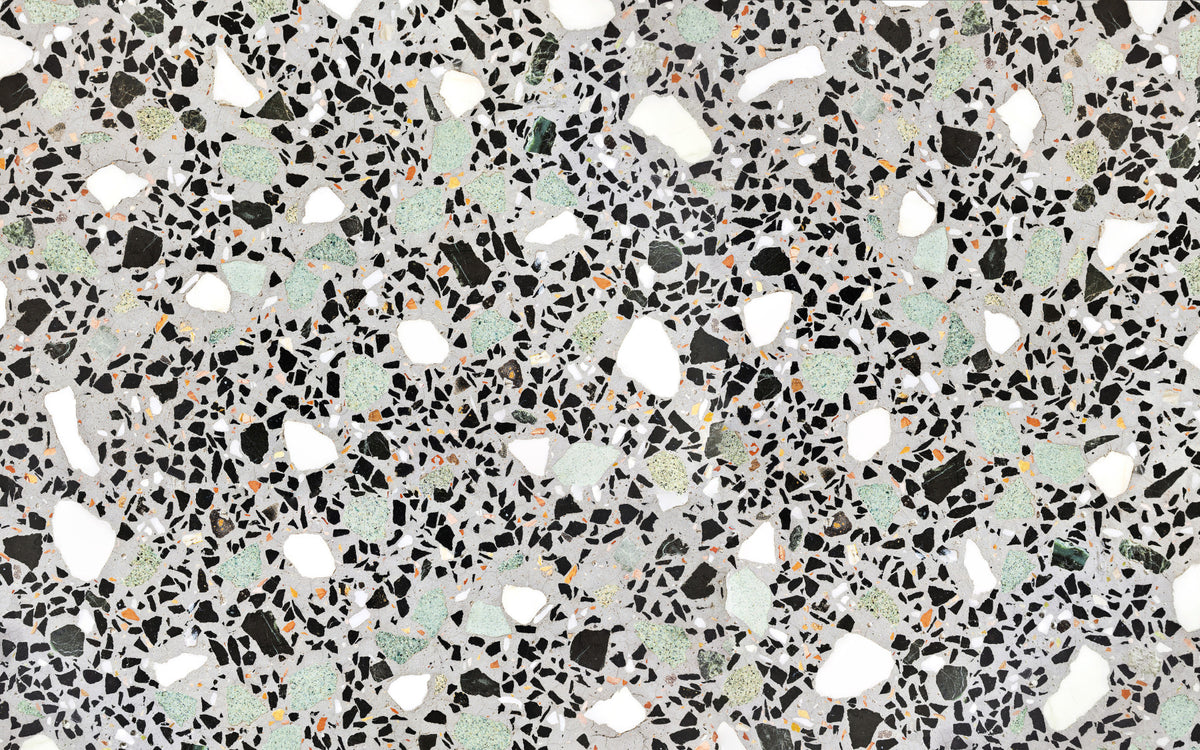 Modern Grey Terrazzo Wall Mural in your room — zoomed
