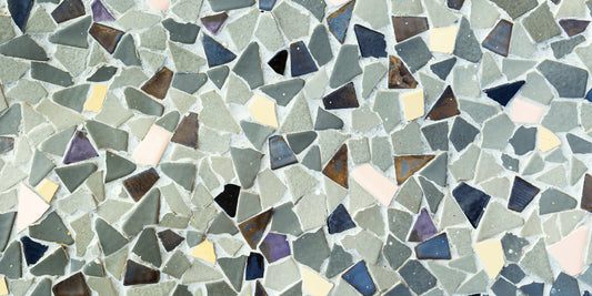 Mosaic Fragments Natural Tile Look Wallpaper Wall Mural