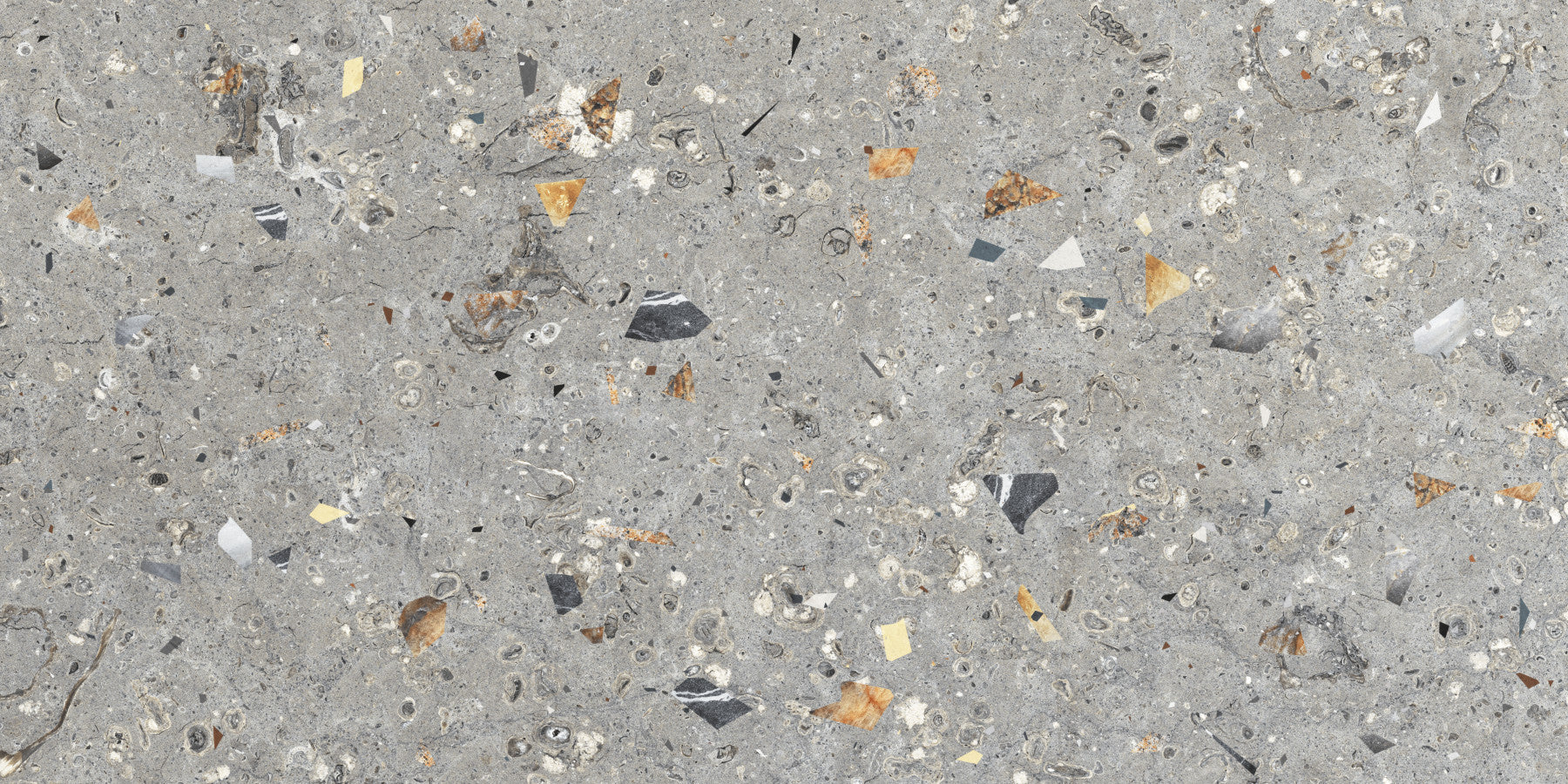 Fossil Stone Grey Terrazzo Texture Wall Mural