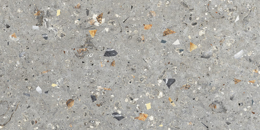 Fossil Stone Grey Terrazzo Texture Wall Mural