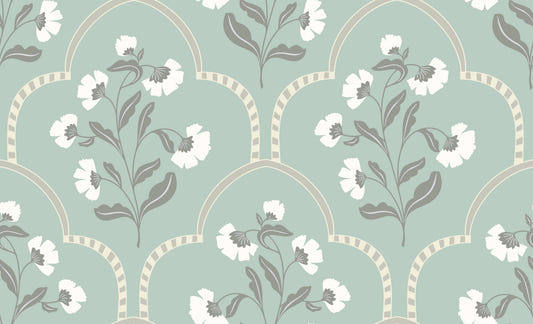 Arched Floral Elegance Wallpaper⁠