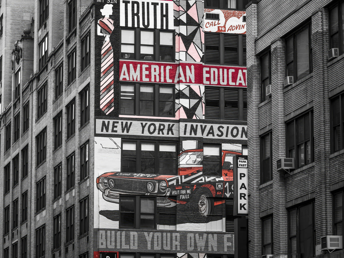 Retro City Murals Wall Mural in your room — zoomed