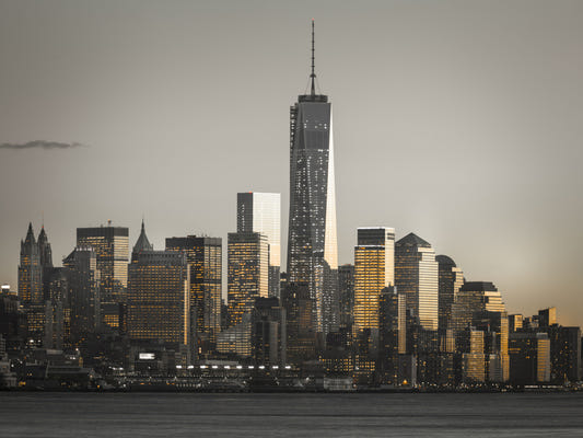 New York Cityscape Glow Wall Mural
