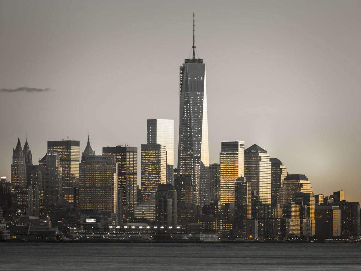 New York Cityscape Glow Wall Mural
