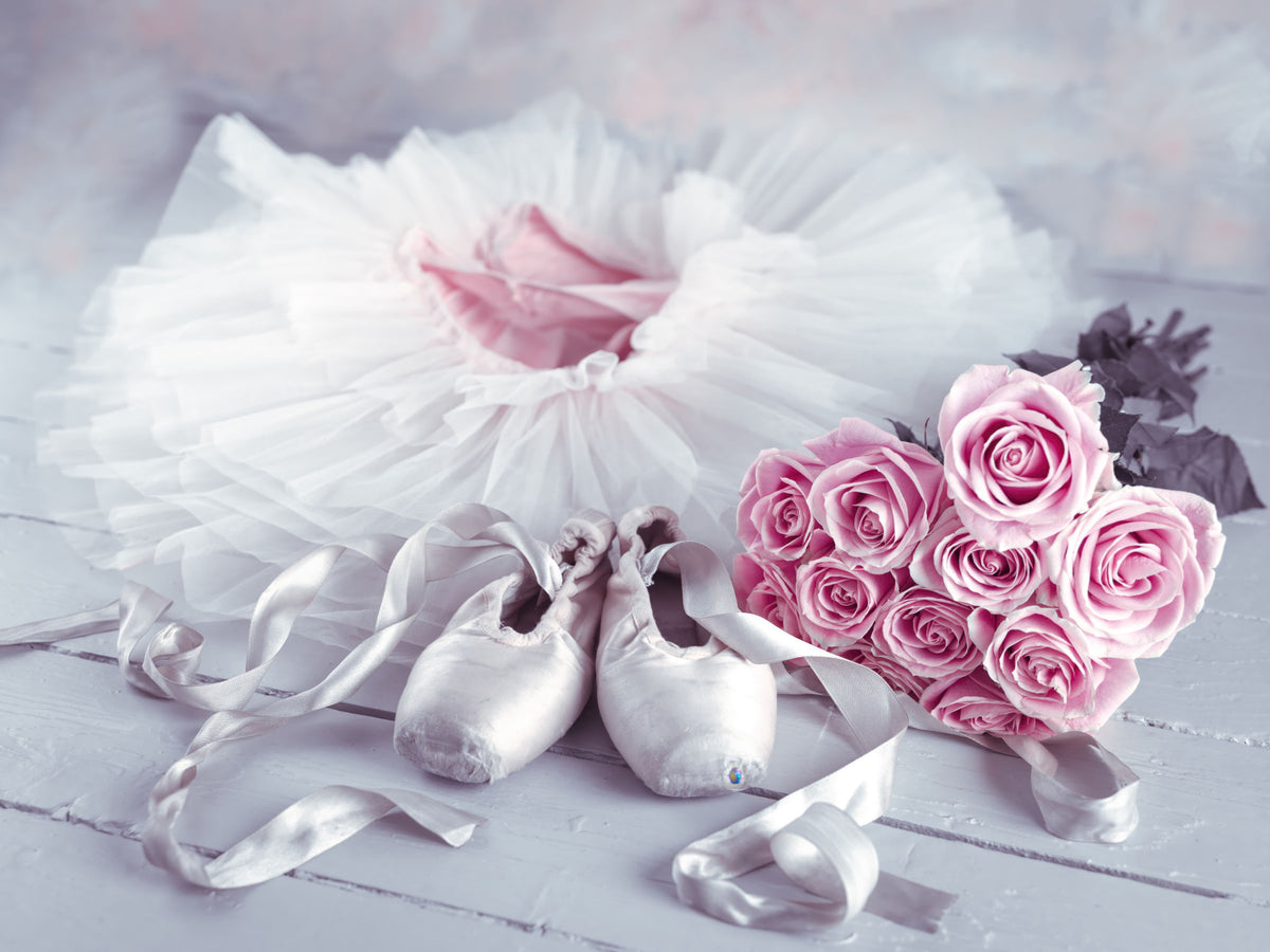 Graceful Ballet Still Life with Roses Wall Mural