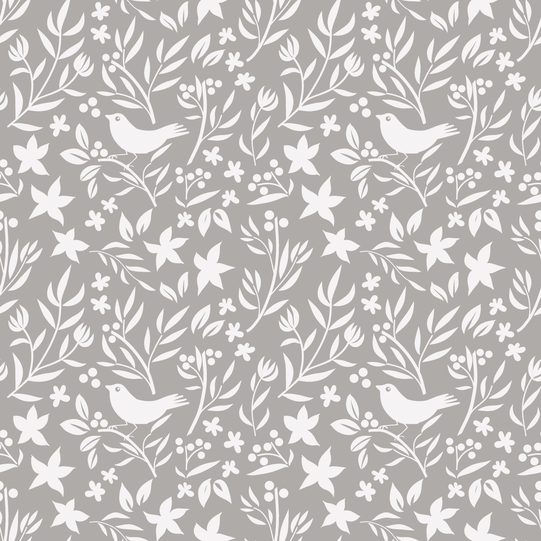 Scandinavian Folk Bird Botanical Theme Wallpaper⁠