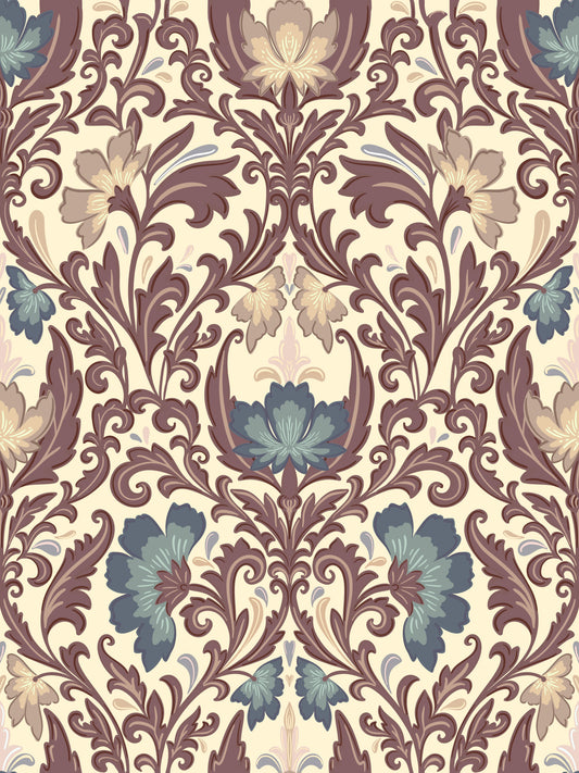 Antique Floral Flourish Wallpaper⁠