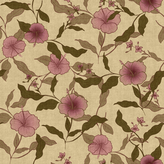 Faded Tropical Floral Heritage Wallpaper⁠