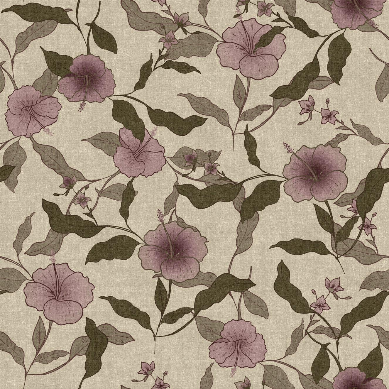 Faded Tropical Floral Vintage Wallpaper⁠