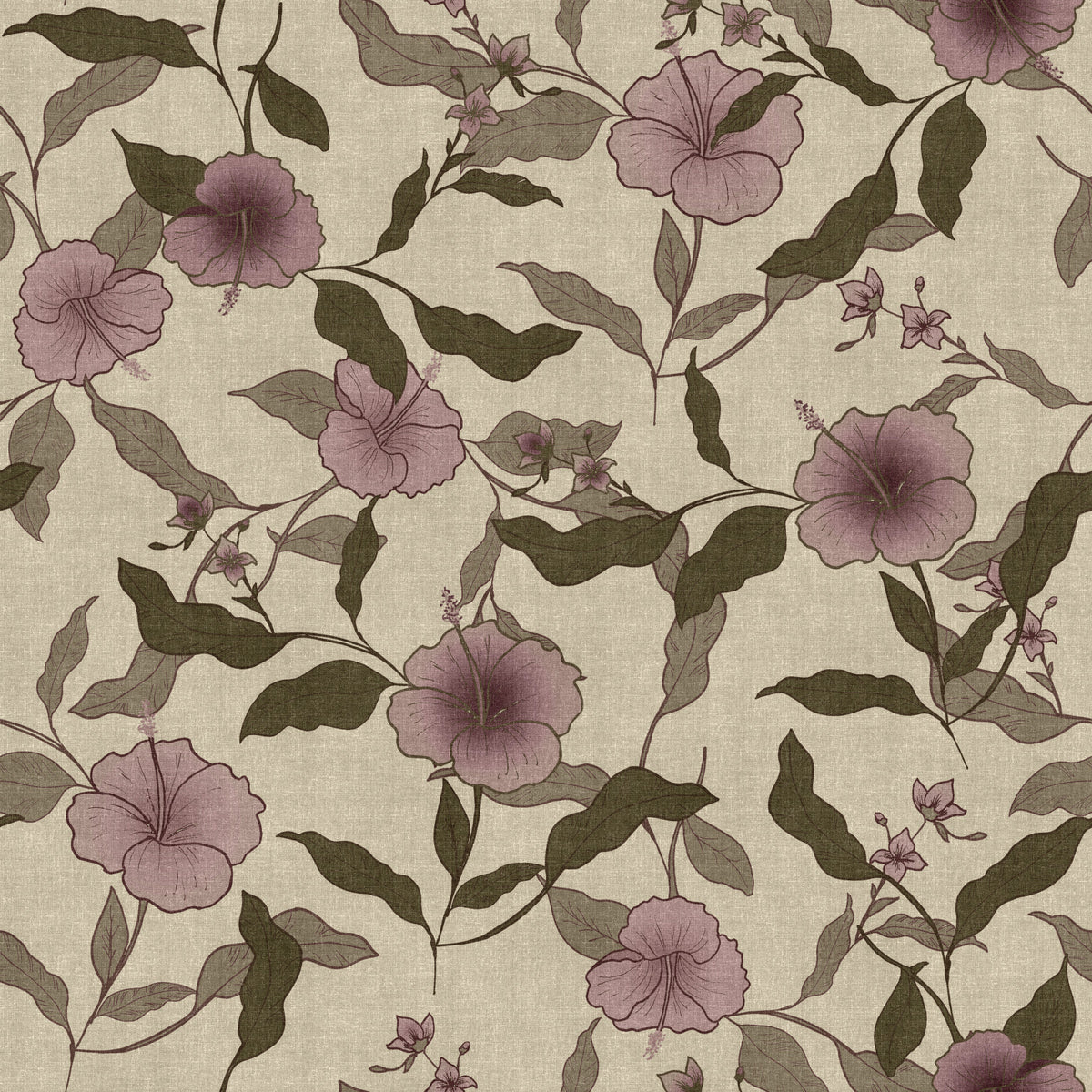Faded Tropical Floral Vintage Wallpaper⁠