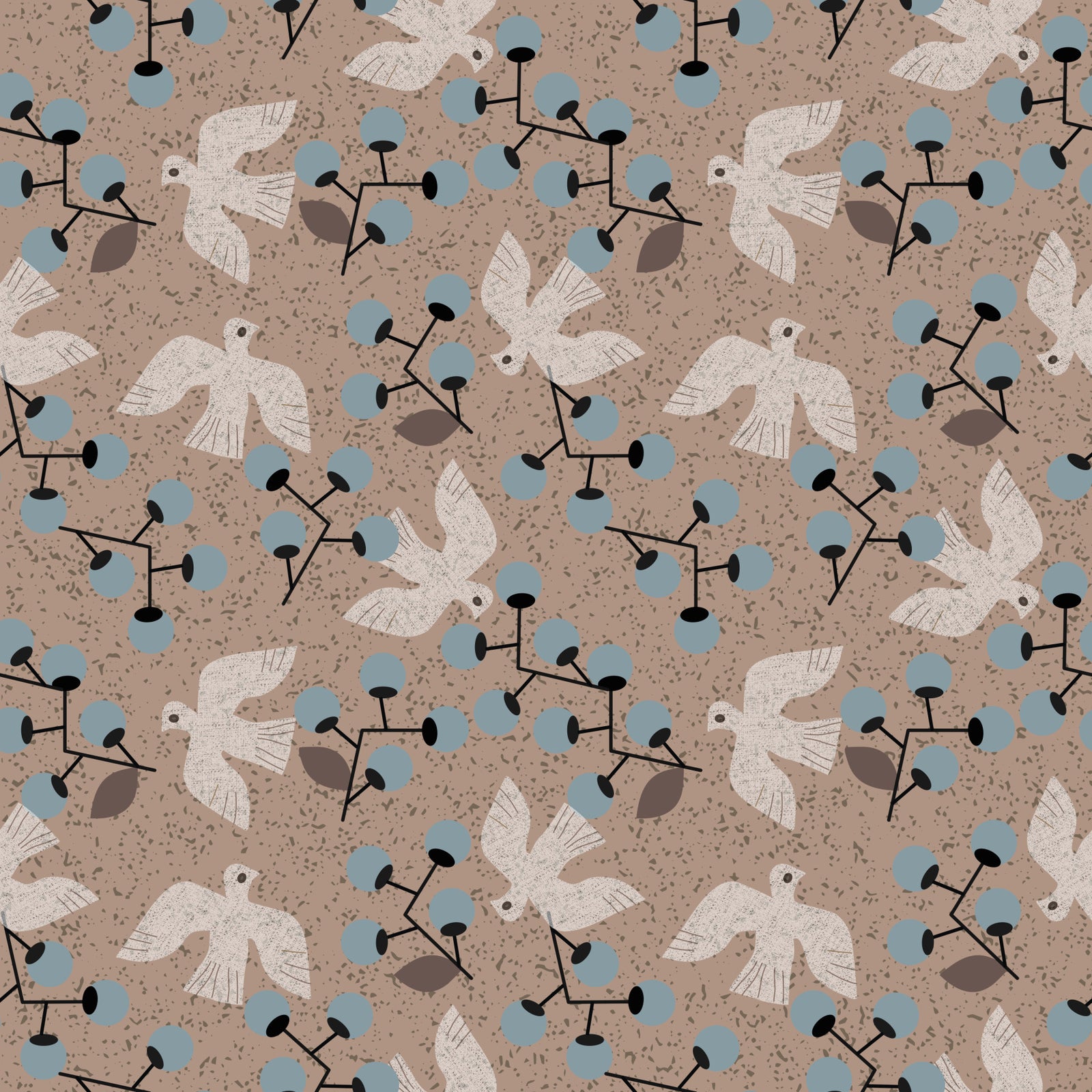 Dove & Berry Delight Wallpaper⁠