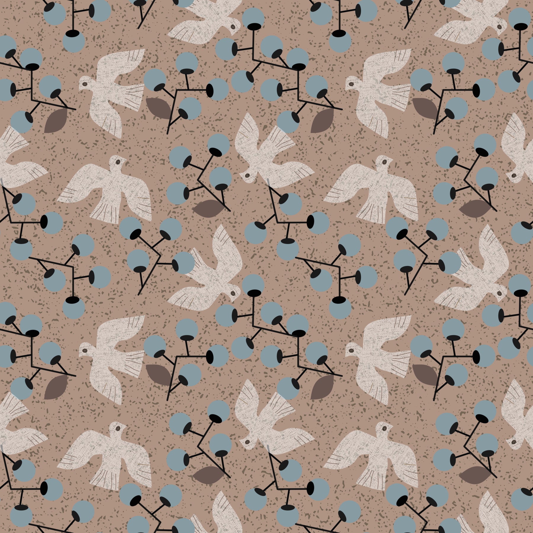 Dove & Berry Delight Wallpaper⁠