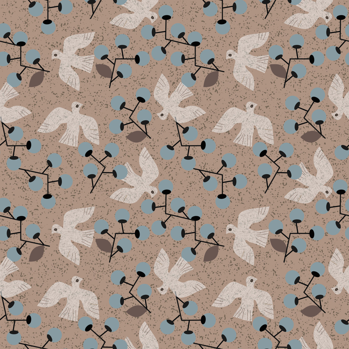 Dove & Berry Delight Wallpaper⁠ in your room — zoomed