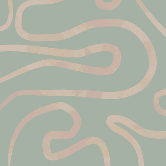 Flowing Lines Green Wall Mural