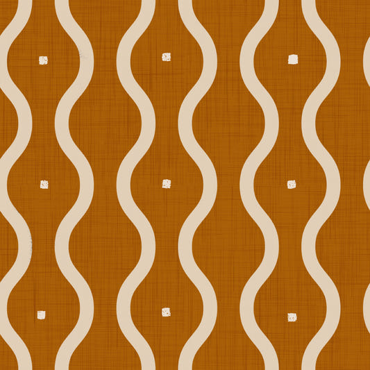 Retro Waves in Sienna Wallpaper⁠