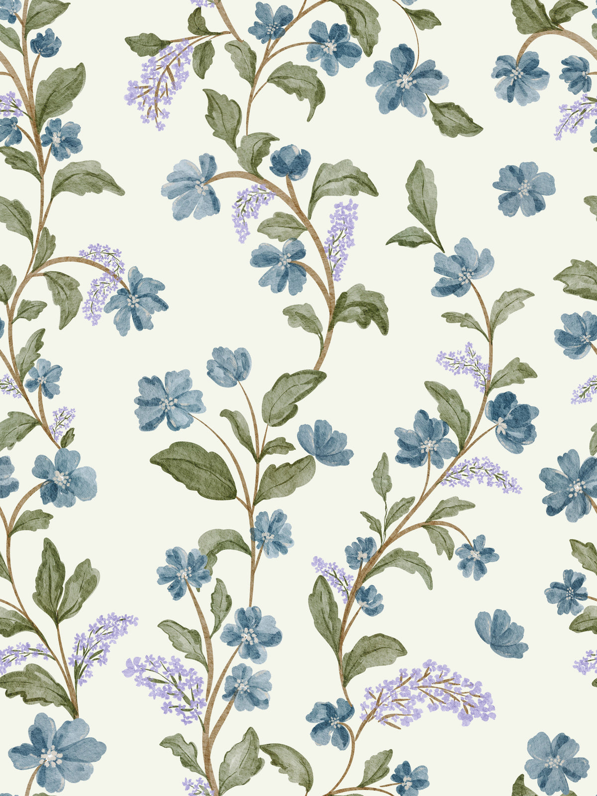 Azure Bloom Trail Wallpaper⁠ in your room — zoomed
