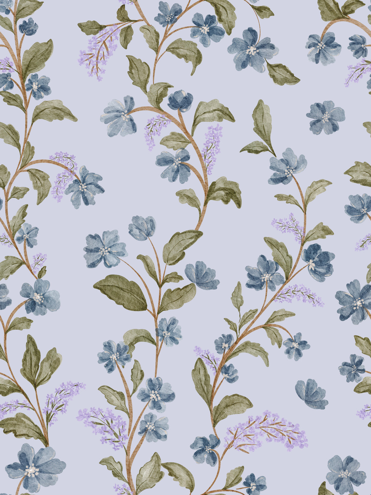 Blue Blossom Trail Wallpaper⁠