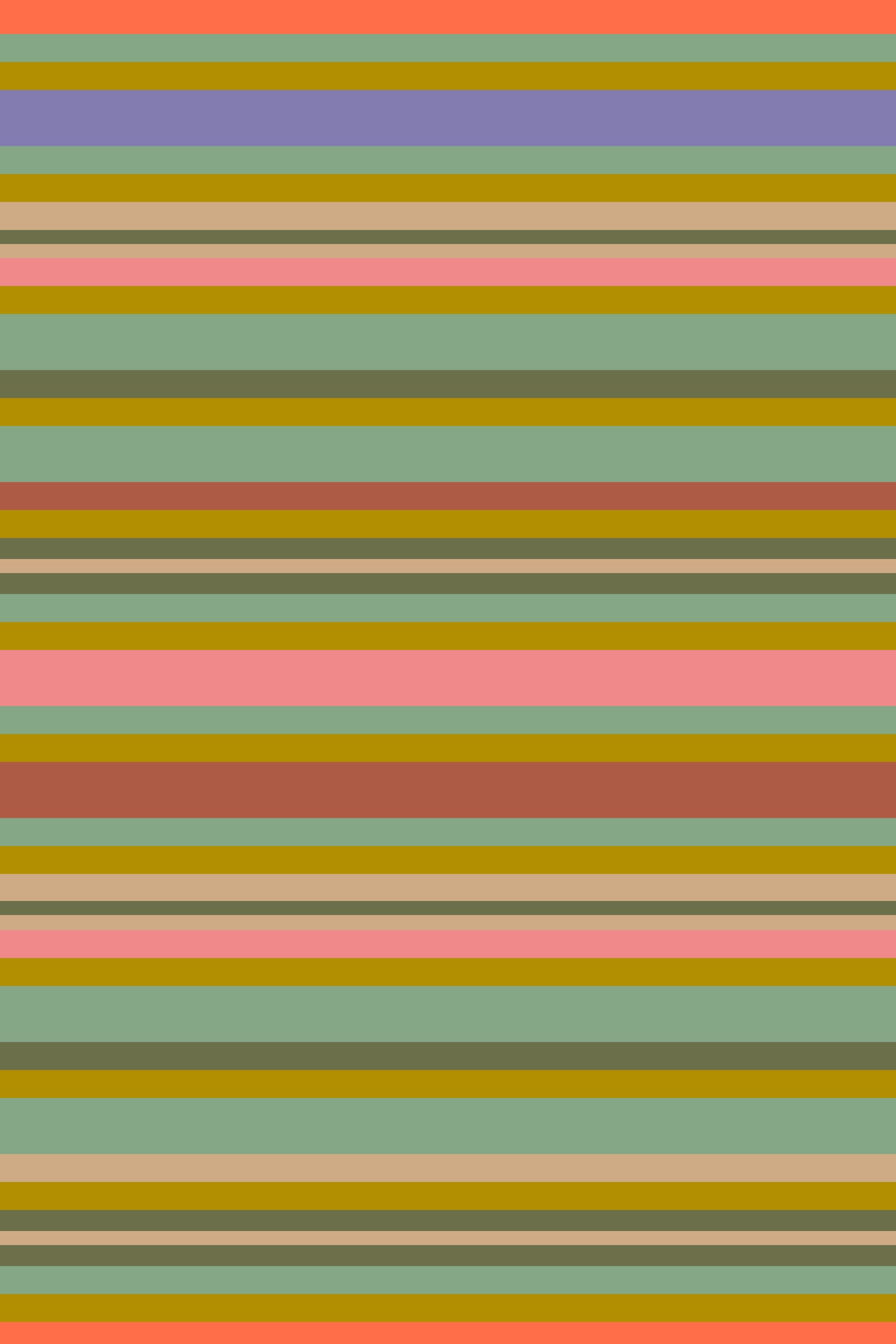 Playtime Stripes Horizontal Classic Striped Retro Vintage 1950s Mint Green Brown Pink Wallpaper⁠