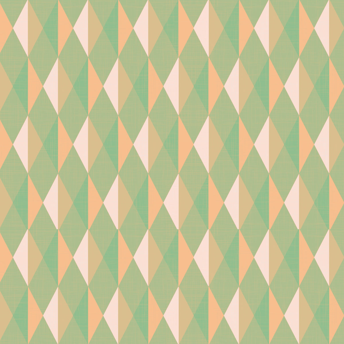 Mint & Peach Triangles Wall Mural in your room — zoomed