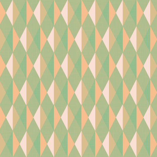 Mint & Peach Triangles Wall Mural