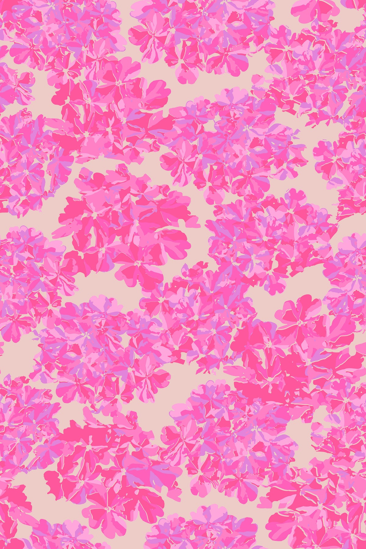 Big Bloom Hydrangeas Vintage English Floral Antique Rose Pink Lavender Wallpaper⁠ in your room — zoomed