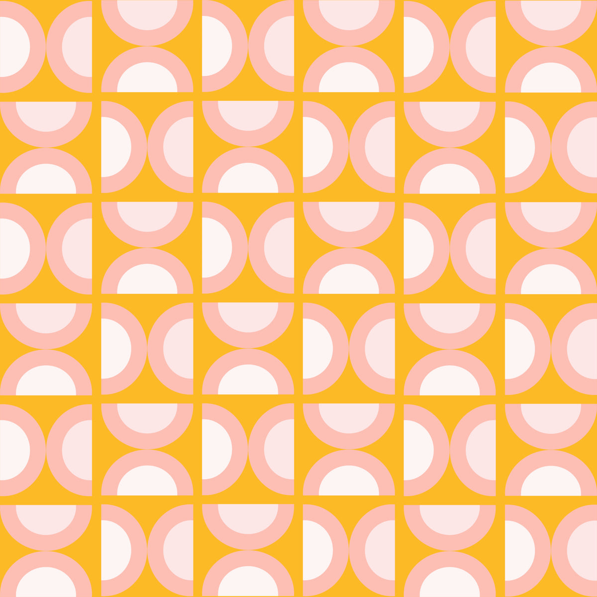 Retro Blush Arcs Wall Mural