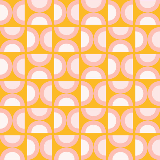 Retro Blush Arcs Wall Mural