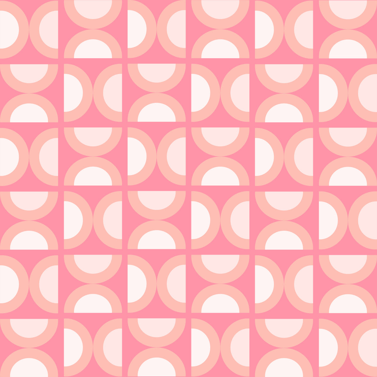 Retro Peach Arcs Wall Mural