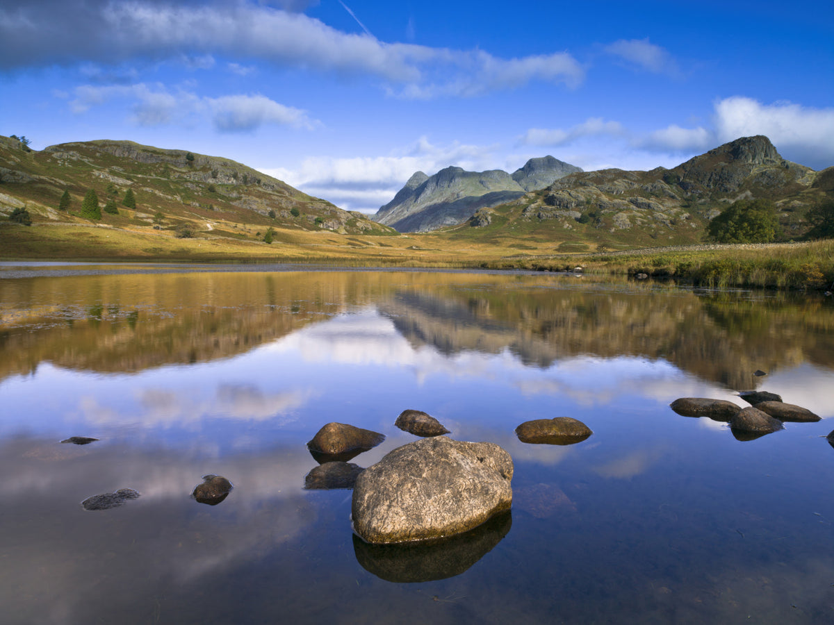 Mountains reflections Wall Mural in your room — zoomed