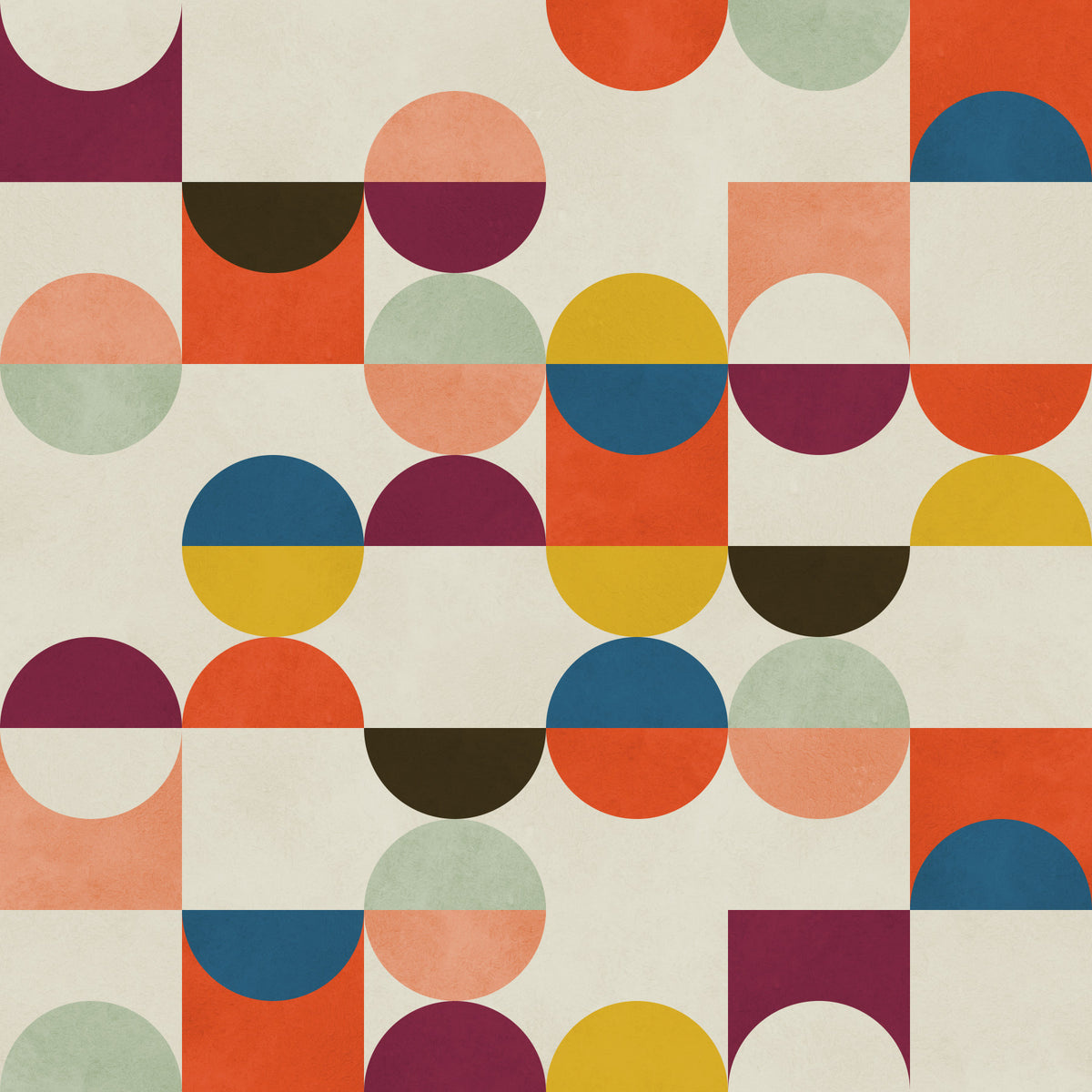Retro Geo Harmony Wallpaper⁠ in your room — zoomed