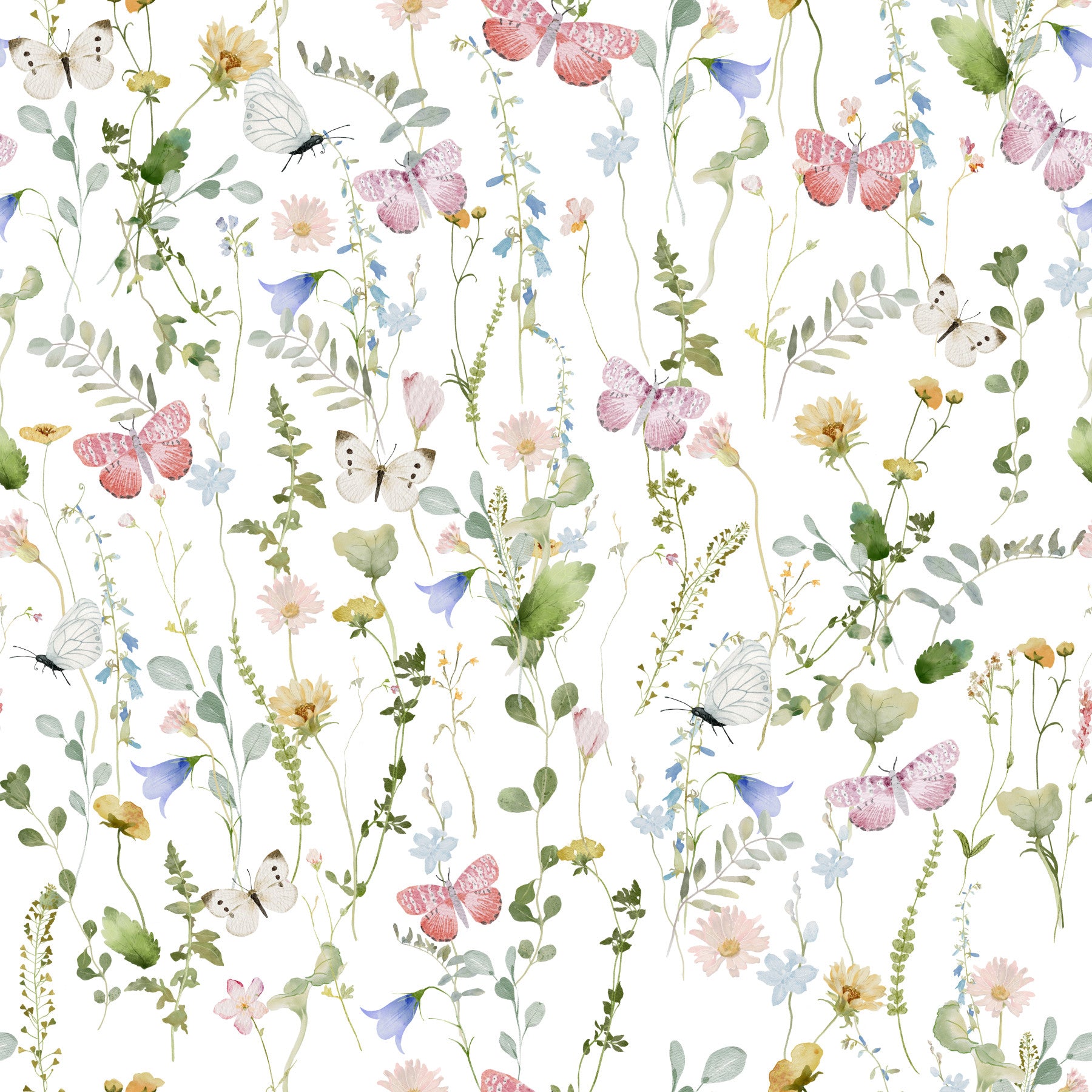 Butterfly Wildflowers Meadow Wallpaper⁠