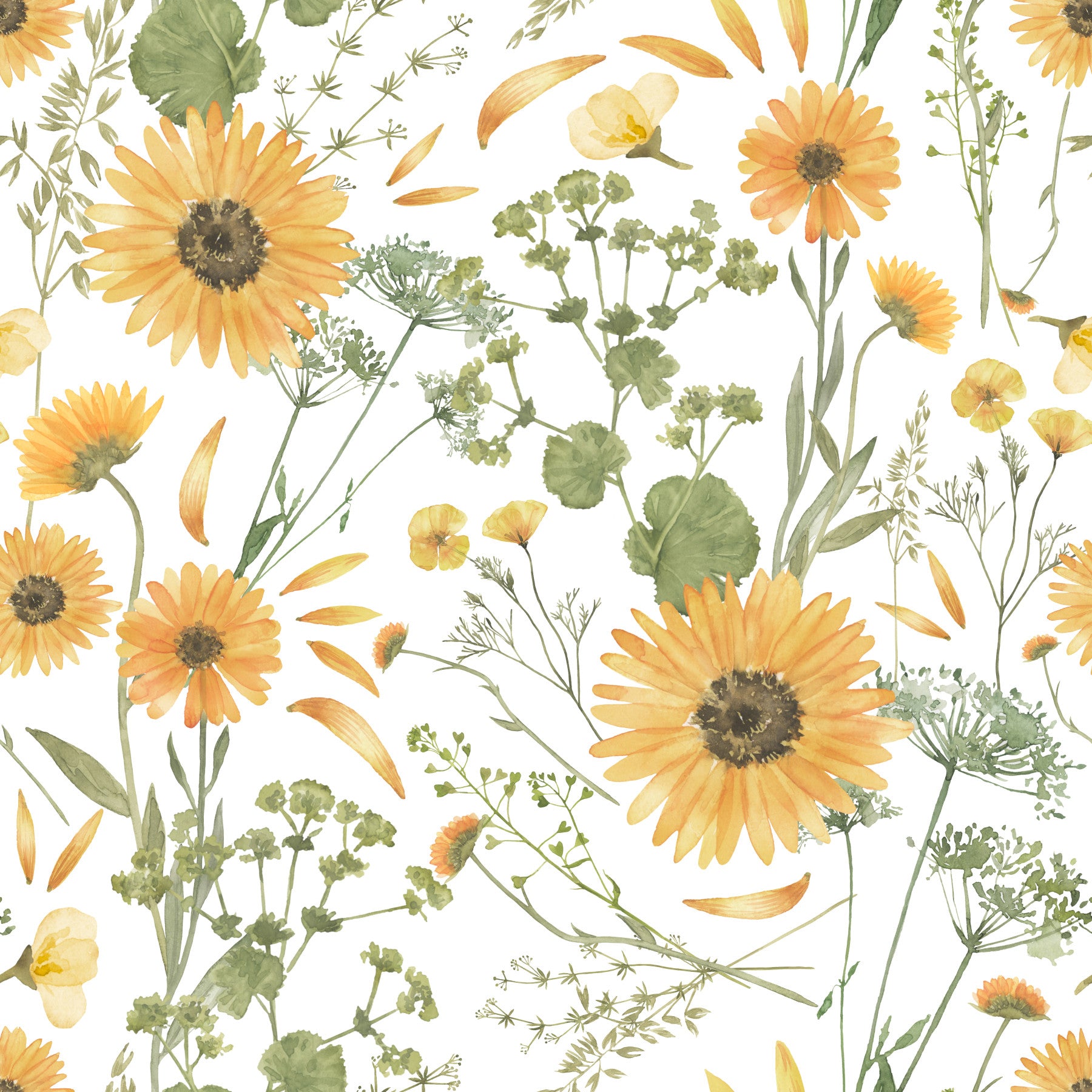 Watercolor Wildflower Dream Wallpaper⁠