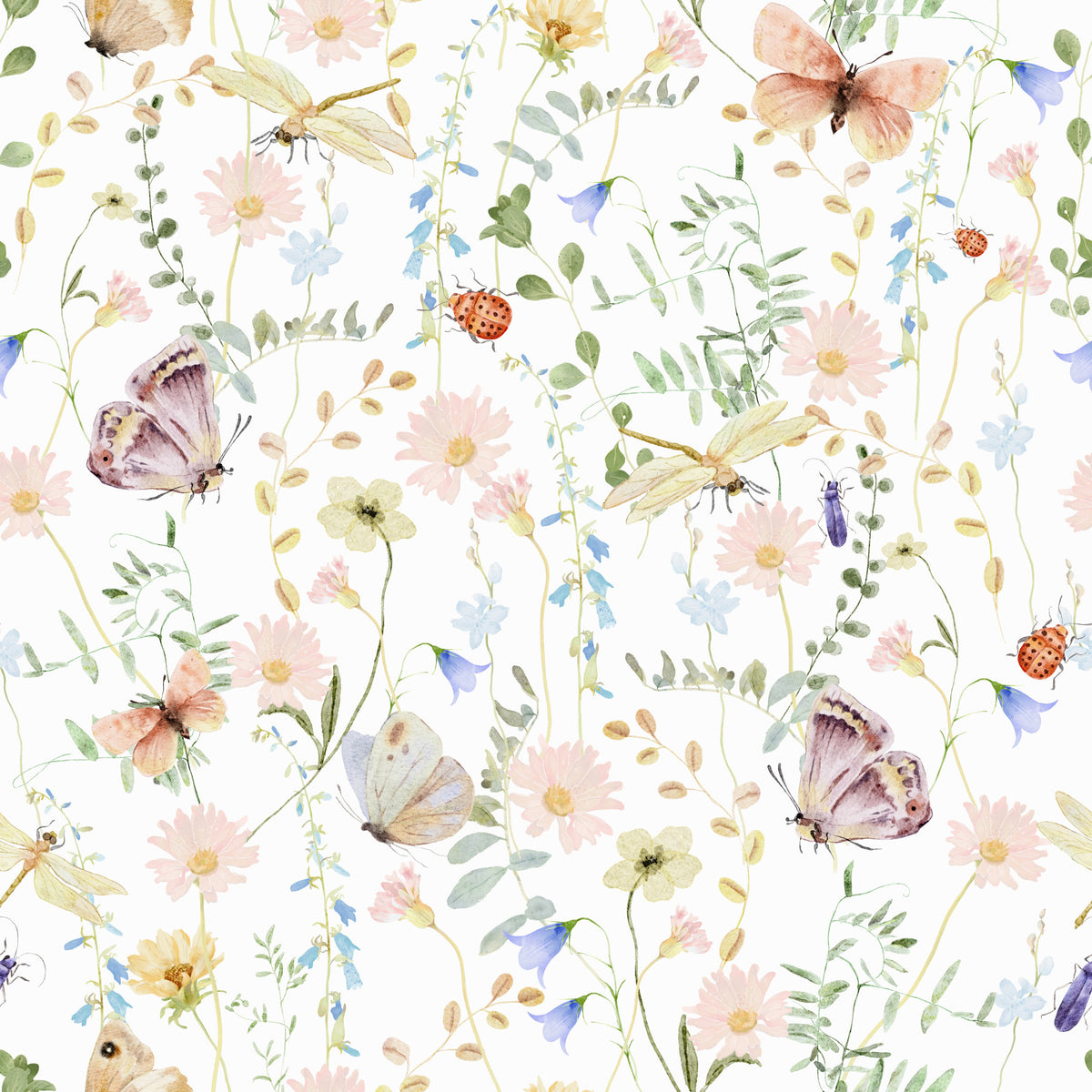 Watercolor Meadow Dreams Wallpaper⁠