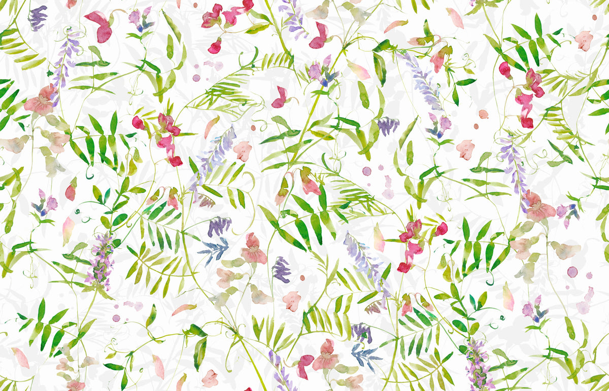 Watercolor Wildflowers Wallpaper⁠ in your room — zoomed