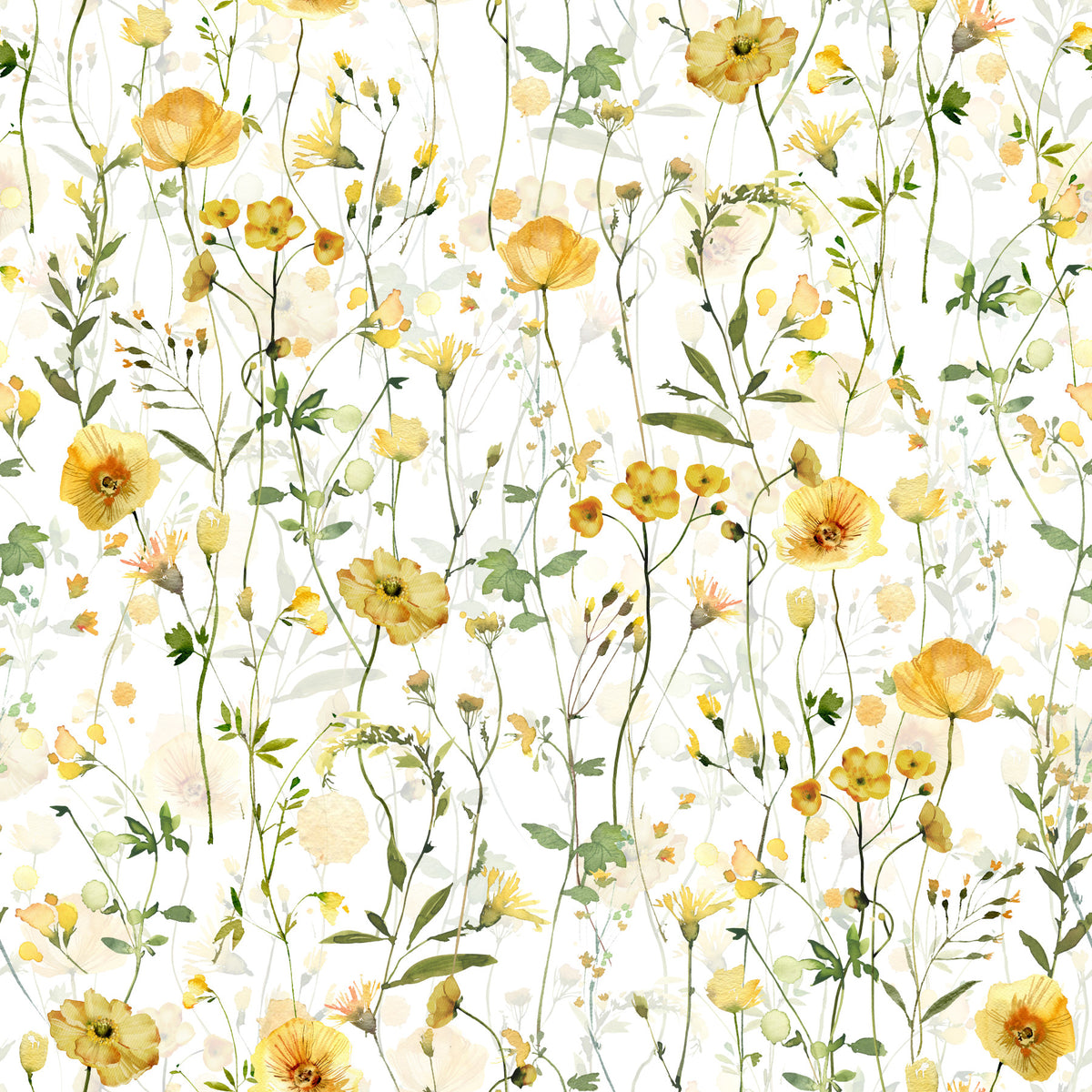 Golden Meadow Blooms Wallpaper⁠