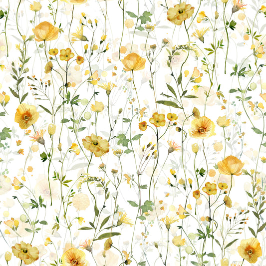 Golden Meadow Blooms Wallpaper⁠