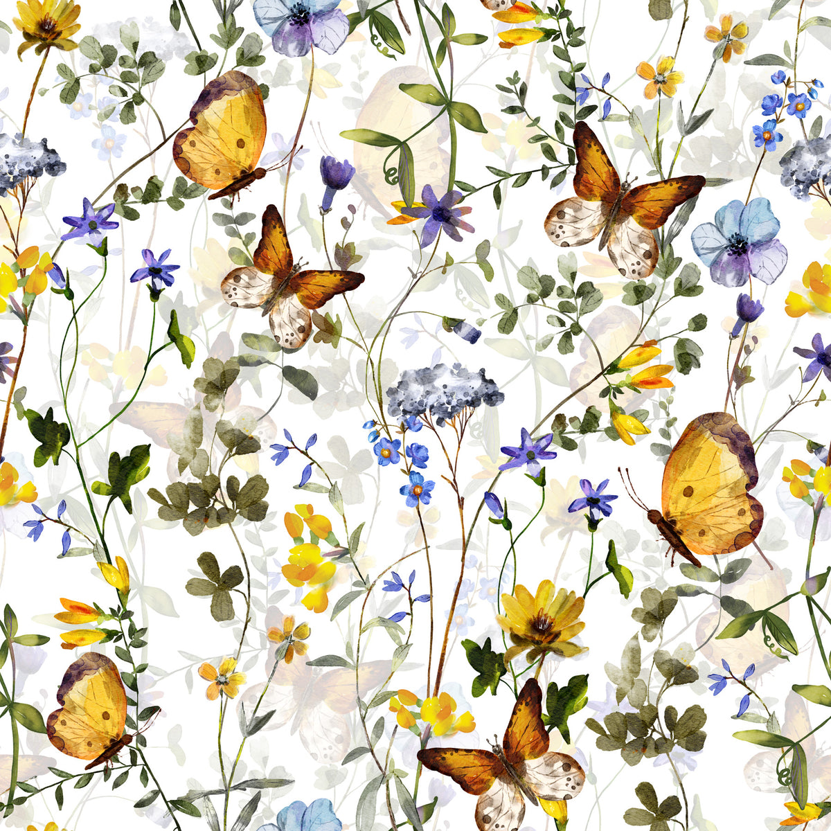 Yellow Butterfly Meadow Wallpaper⁠