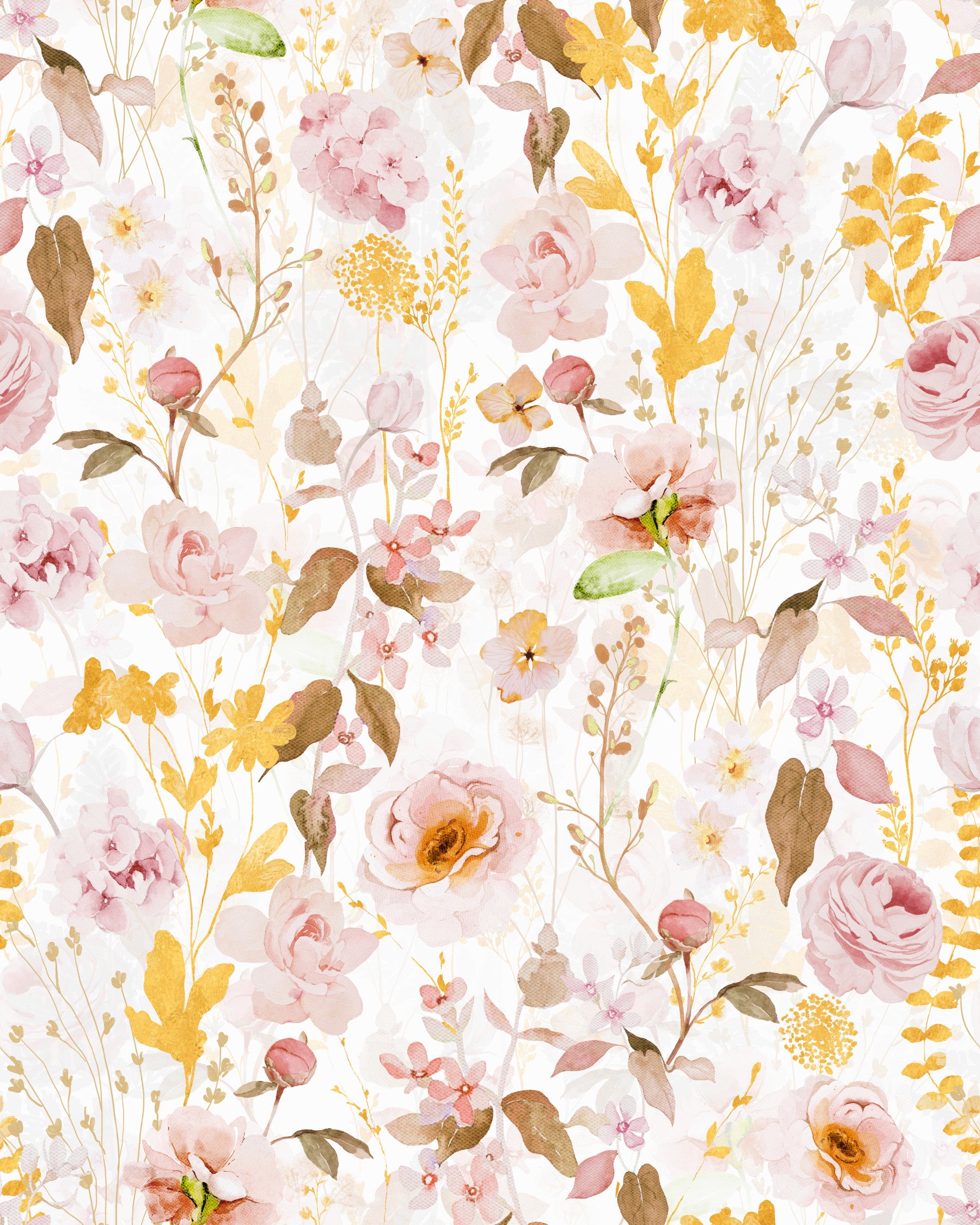 Vintage Blush Rose Garden Wallpaper⁠