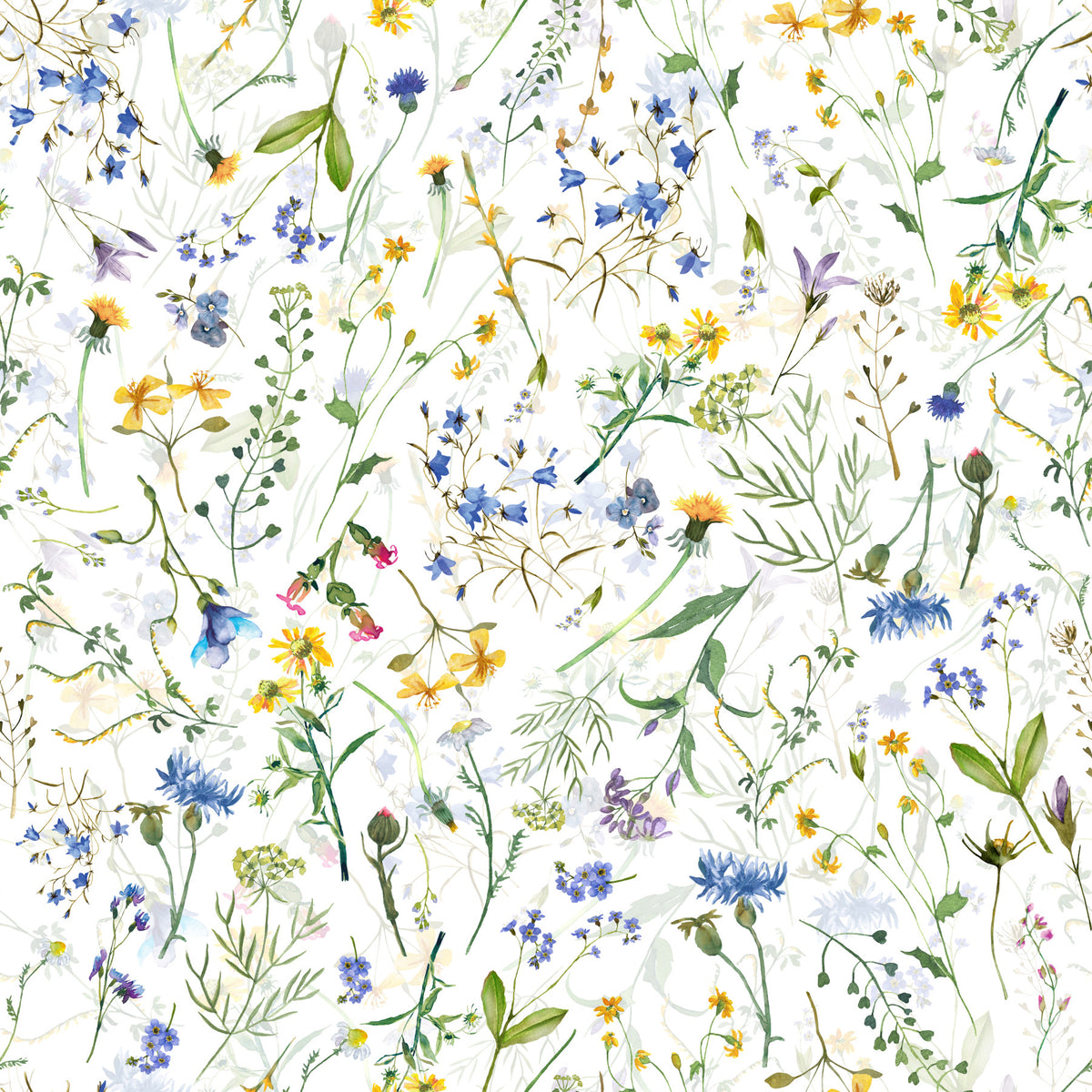 Colorful Watercolor Meadow Wallpaper⁠