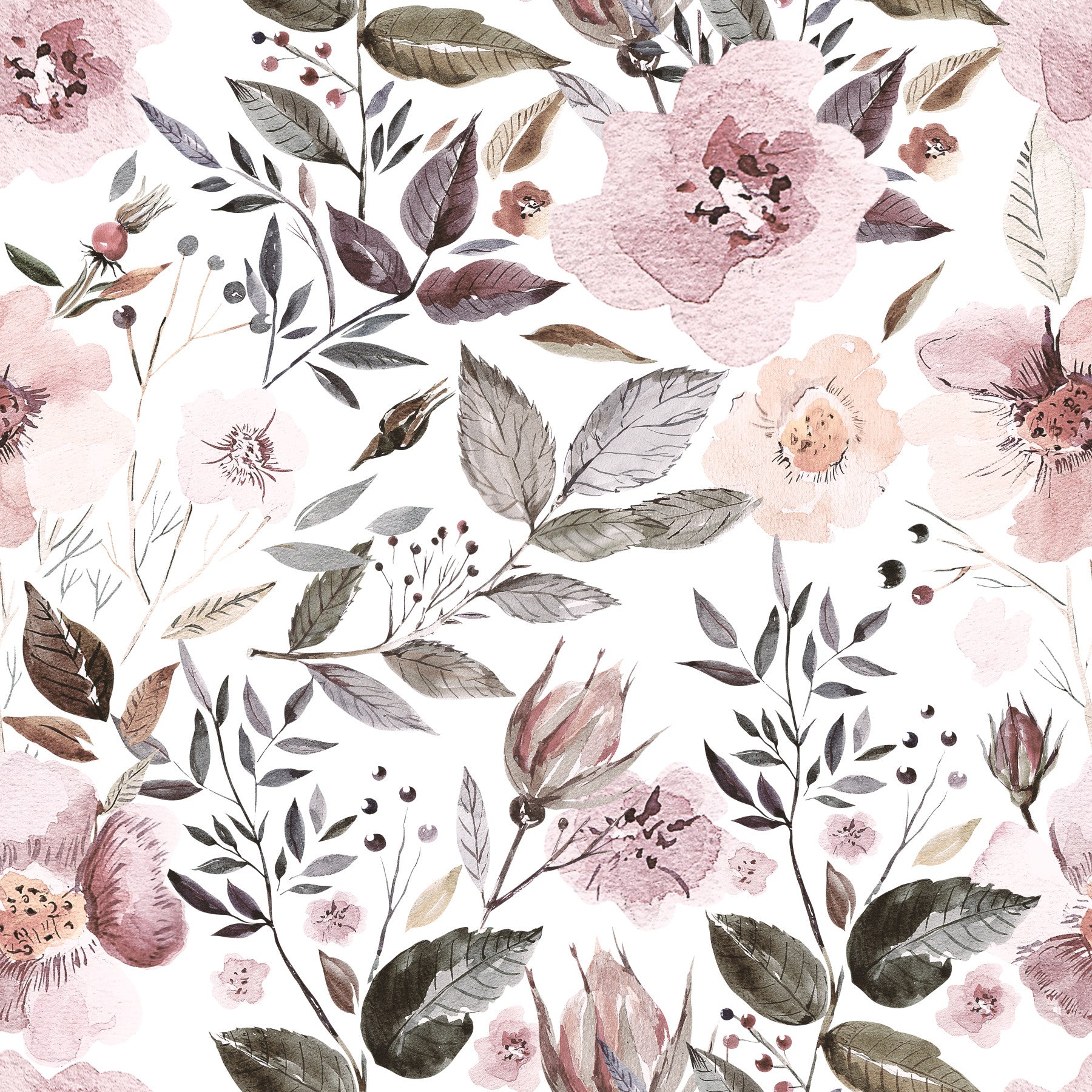 Watercolor Blush Vintage Bloom Wallpaper⁠