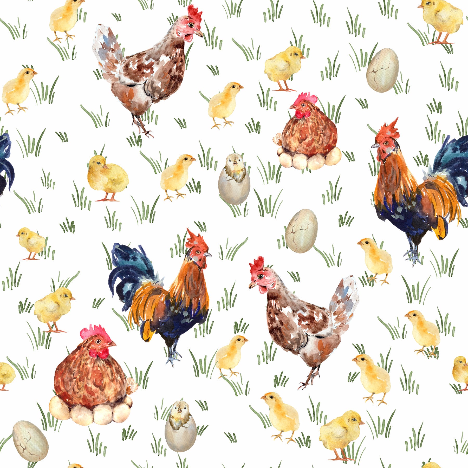 Watercolor Chicken Coop Wallpaper⁠