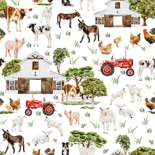 Watercolor Farm Life Wallpaper⁠