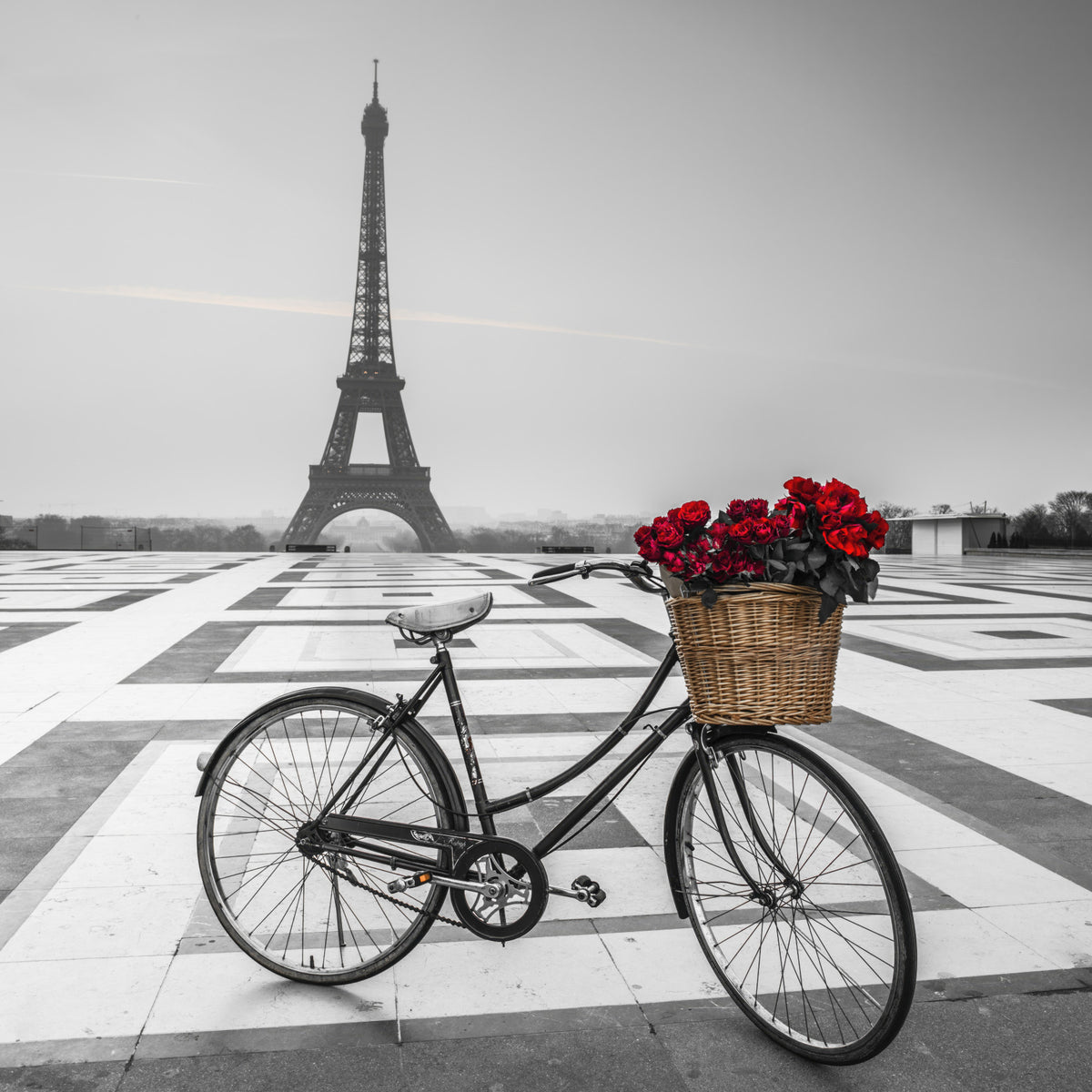 Parisian Love Story Wall Mural in your room — zoomed