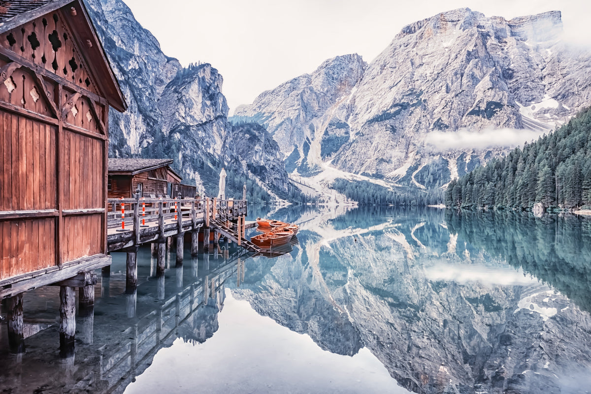 Lake Braies Reflection Wall Mural in your room — zoomed
