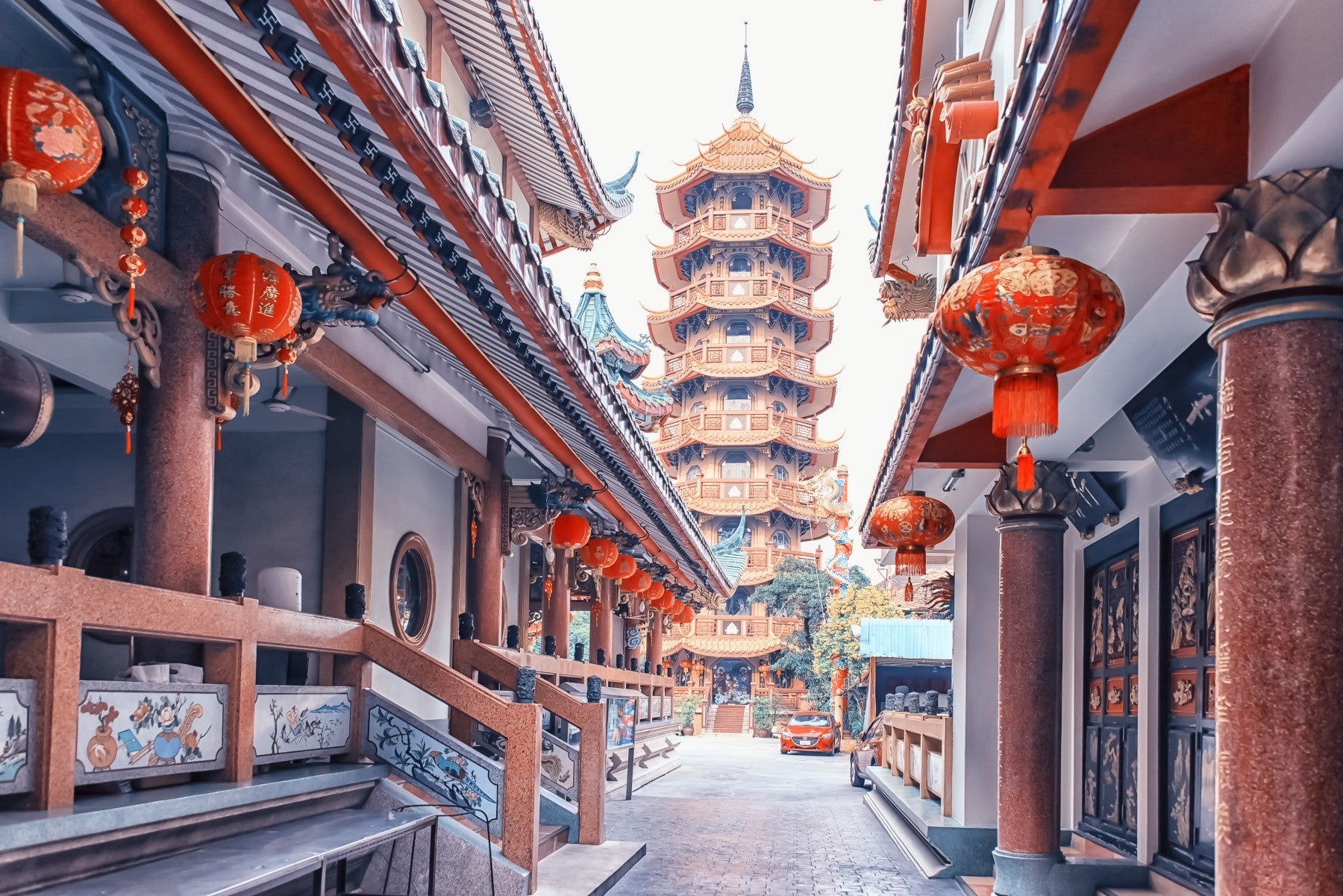Asian Temple Vista Wall Mural