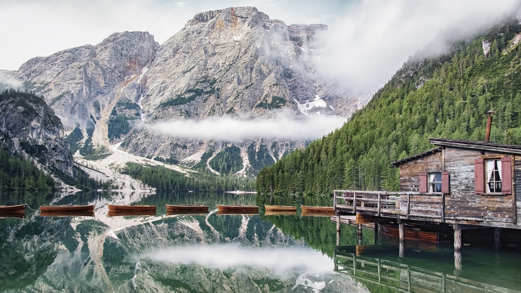 Lake Braies Calm Wall Mural