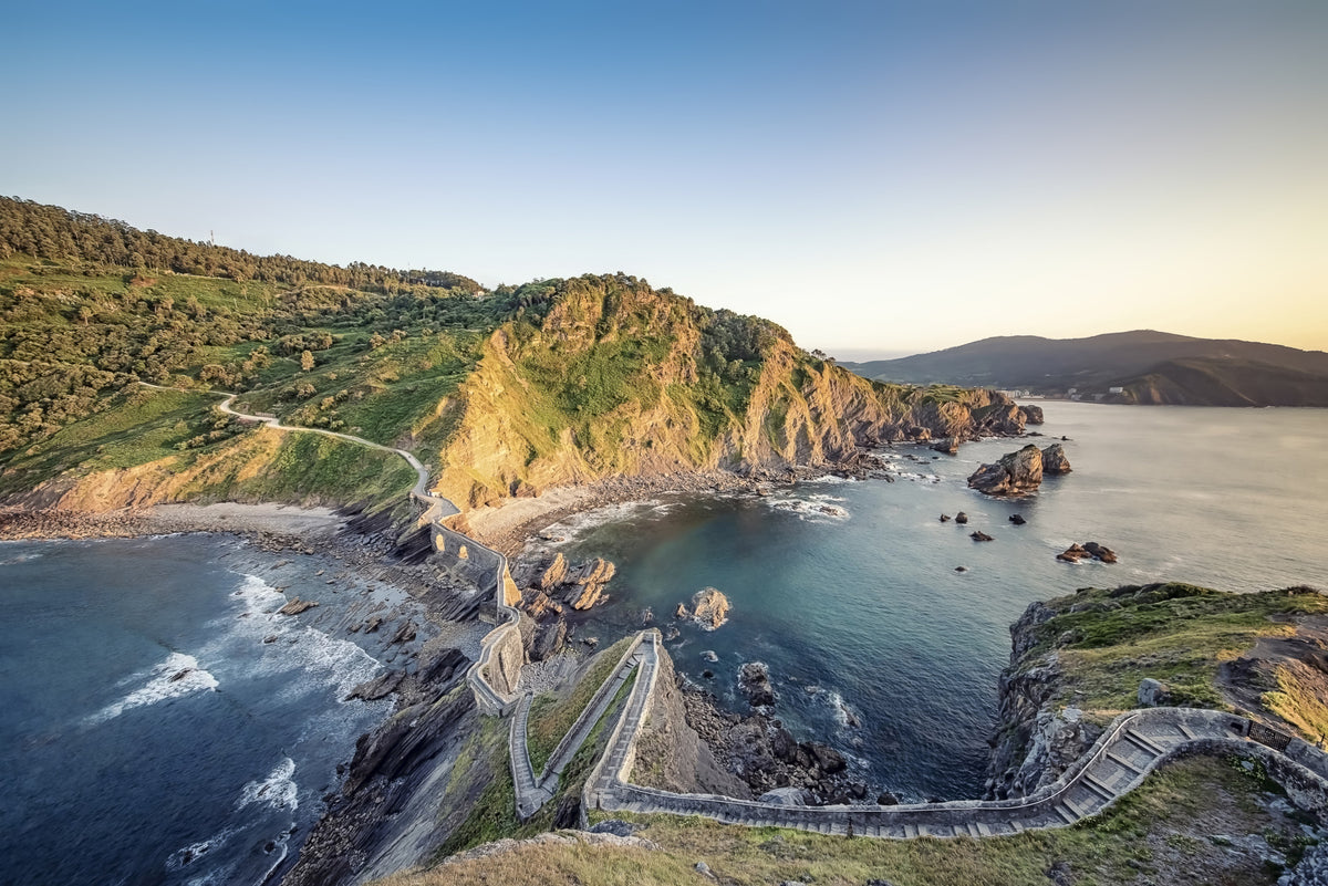 Serene Coastline Path Wall Mural in your room — zoomed